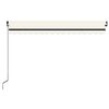 vidaXL Manual Retractable Awning with LED 450x350 cm Cream