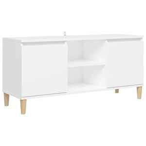 vidaXL TV Cabinet with Solid Wood Legs White 103,5x35x50 cm