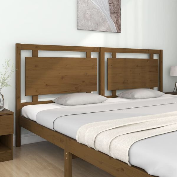 vidaXL Bed Headboard Honey Brown 205.5x4x100 cm Solid Pine Wood