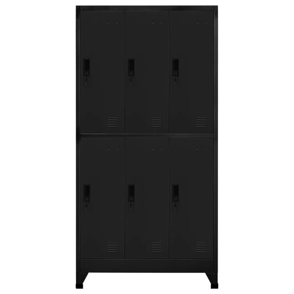 vidaXL Locker Cabinet Black 90x45x180 cm Steel