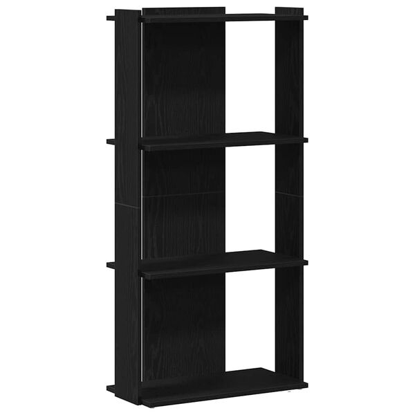 vidaXL Bookcase 3-Tier Black 60x30x120 cm Engineered Wood