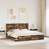 vidaXL Bed Frame with Drawer Smoked Oak 180 x 200 cm Engineer Wood