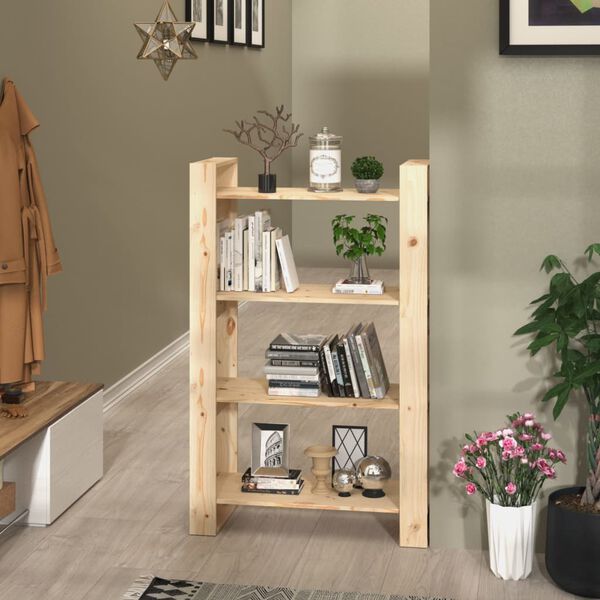 vidaXL Book Cabinet/Room Divider 80x35x125 cm Solid Wood Pine