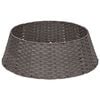 vidaXL Christmas Tree Collar Round Grey Dia. 45 x 22 cm Poly Rattan