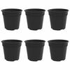 vidaXL Round Flower Pot 6 pcs Black &Oslash; 19 x 16 cm Plastic