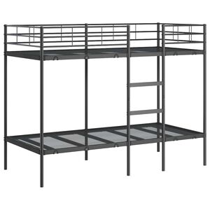 vidaXL Bunk Bed without Mattress Black 100x190 cm Steel
