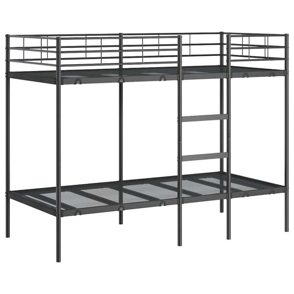 vidaXL Bunk Bed without Mattress Black 100x190 cm Steel