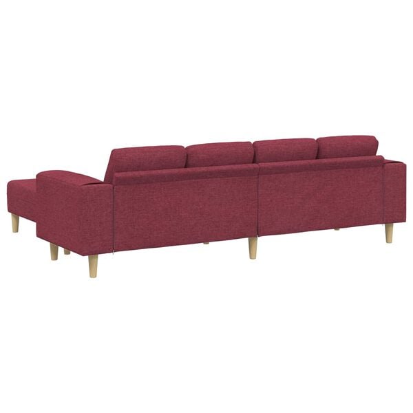 vidaXL Sofa Set Wine red Fabric