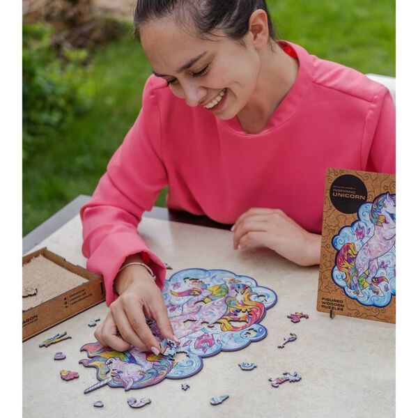 UNIDRAGON 313 Piece Wooden Jigsaw Puzzle Inspiring Unicorn King Size 31x41 cm