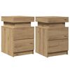 vidaXL Bedside Cabinets with LED 2 pcs Artisian Oak 35x39x55 cm Engineered Wood