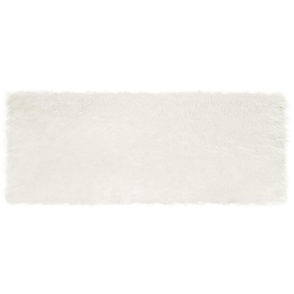 vidaXL Faux Sheepskin Rug Tafalla White 80 x 200 cm Polyester