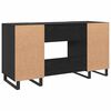 vidaXL Desk with Shelf Black oak 140 x 50 x 75 cm Engineered wood
