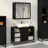 vidaXL Bathroom Furniture Set 2 pcs Black oak Engineered wood