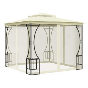 vidaXL Gazebo with Nets 300x300x265 cm Cream