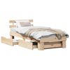 vidaXL Bed Frame with Headboard Natural 75 x 190 cm Solid Pine Wood