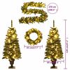 vidaXL Artificial Christmas Trees 2 pcs with Wreath, Garland and LEDs