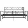 vidaXL Metal Bed Frame without Mattress with Footboard Black 150x200cm