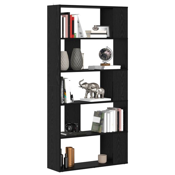 vidaXL Book Cabinet Black Oak 80 x 24 x 159 cm Engineered Wood