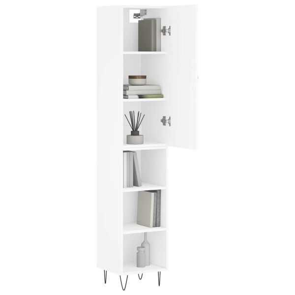 vidaXL Highboard White 34.5x34x180 cm Engineered Wood