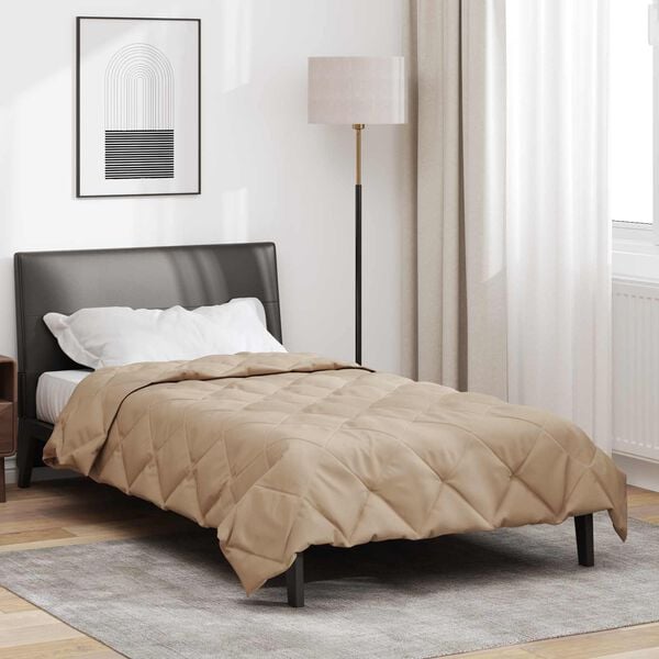 vidaXL Full Year Duvet Taupe 200 x 135 cm Microfiber