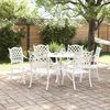 vidaXL Garden Dining Set 7 pcs White Aluminium