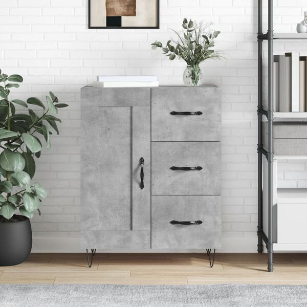 vidaXL Sideboard Concrete Grey 69.5x34x90 cm Engineered Wood