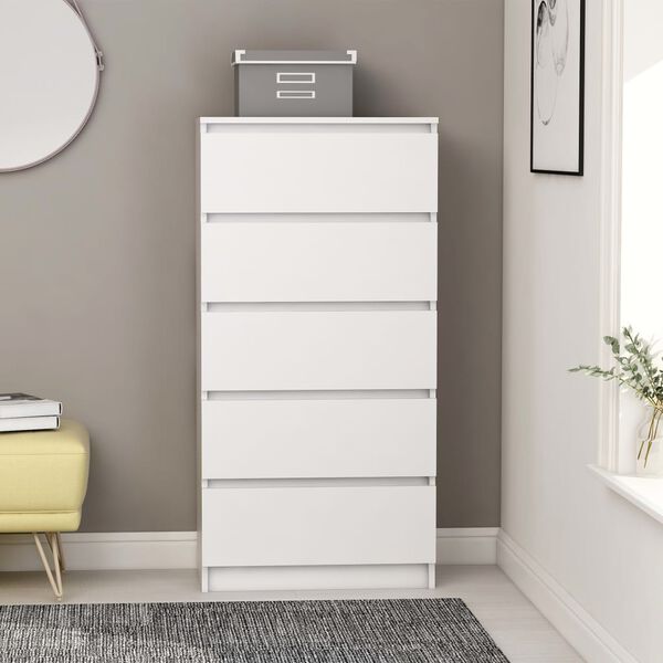vidaXL Drawer Sideboard White 60x35x121 cm Engineered Wood