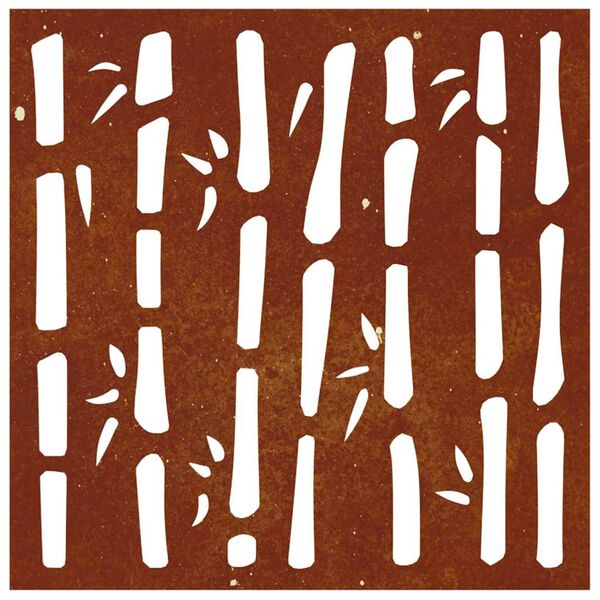 vidaXL Garden Wall Decoration 55x55 cm Corten Steel Bamboo Design
