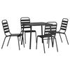 vidaXL 5 Piece Garden Dining Set Anthracite Steel