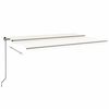 vidaXL Manual Retractable Awning with LED 500x300 cm Cream