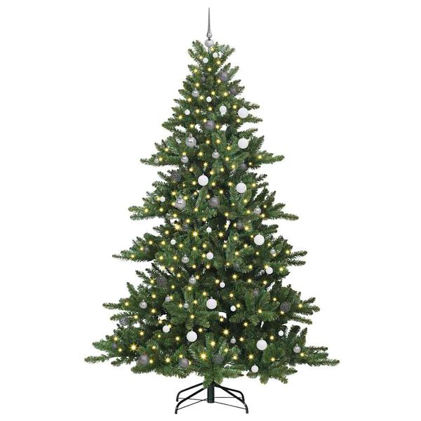 vidaXL Artificial Hinged Christmas Tree Green 240 cm PVC and Steel