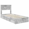 vidaXL Storage Bed Concrete Grey 90 x 190 cm Engineered Wood