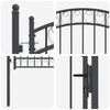 vidaXL Fence Gate with Lock Grey 150 x 100 cm Powder-coated steel