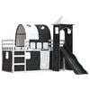 vidaXL Bunk Bed without Mattress with Slide White and Black 90x190 cm Single