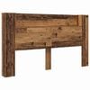 vidaXL Storage Headboard with LED Old Wood Engineered Wood