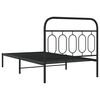 vidaXL Metal Bed Frame without Mattress with Headboard Black 107x203cm
