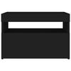 vidaXL Bedside Cabinet & LED Lights 2 pcs Black 60x35x40 cm Engineered Wood
