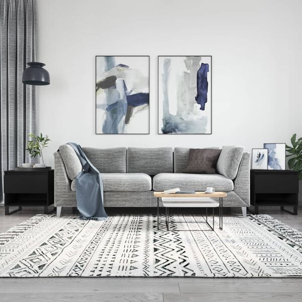 vidaXL Coffee Tables 2 pcs Black 50x46x50 cm Engineered Wood