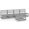 vidaXL 5 Piece Garden Lounge Set Grey Solid Wood Pine