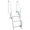 vidaXL 3-Step Dock Ladder Silver 58 x 77 x 144 cm Aluminium