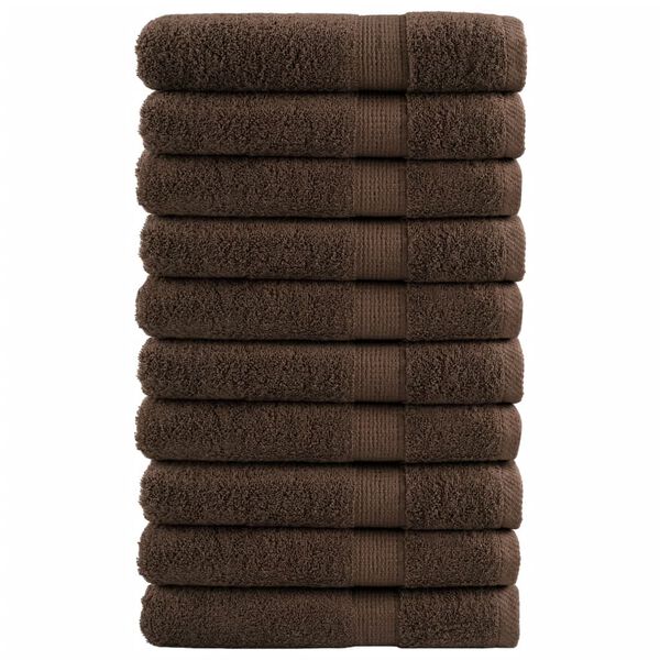 vidaXL Premium Towels "SOLUND" 10 pcs Brown 100x200 cm 600 gsm