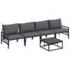 vidaXL Garden Sofa Set 5 pcs Black Steel