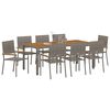 vidaXL Garden Dining Set 9 pcs Grey Poly Rattan