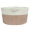 vidaXL Storage Basket Brown and White &Oslash;40x25 cm Cotton