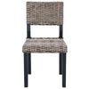 vidaXL Dining Chair 2 pcs Black Wash 46 x 55 x 84 cm Kubu Rattan