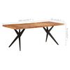 vidaXL Dining Table 200x90x76 cm Solid Acacia Wood