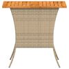 vidaXL Garden Table with Acacia Wood Top Beige 105x75x72 cm Poly Rattan