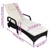 vidaXL Sun Lounger with Wheels Poly Rattan Black