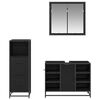vidaXL Bathroom Furniture Set 3 pcs Black Oak Engineered Wood
