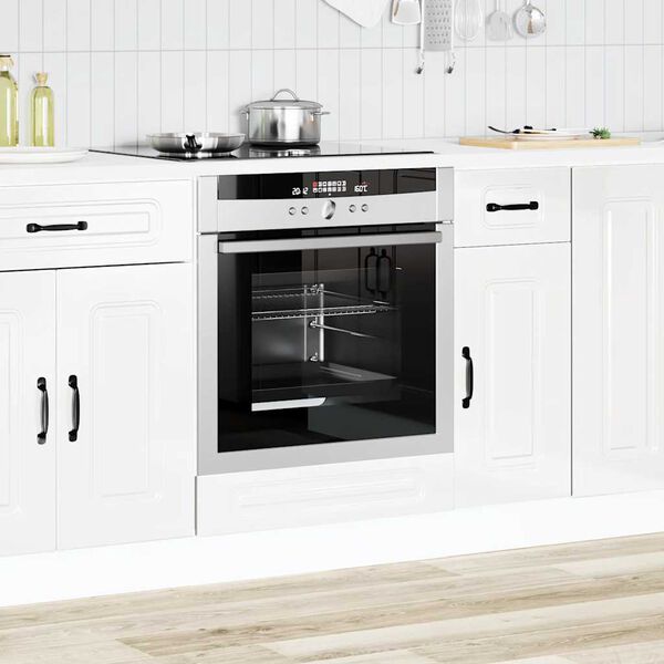 vidaXL Oven Cabinet Kalmar High Gloss White Engineered Wood